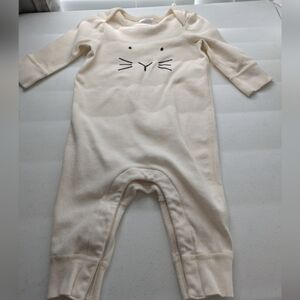 Hanna Andersson Ribbed Romper with Bunny Rabbit Face